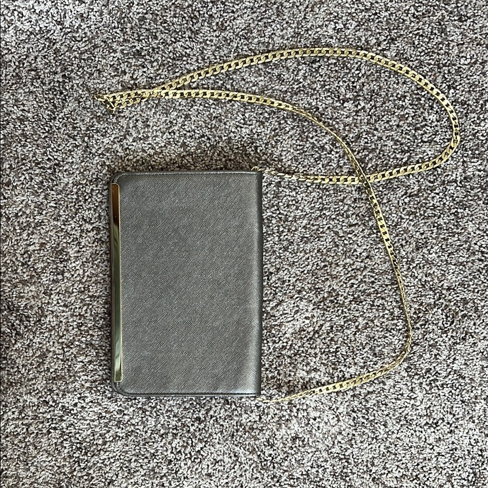 Elegant Black Clutch with Gold Chain